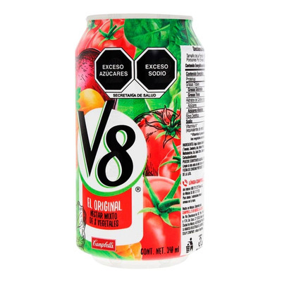 Nectar De Verduras V8 12 Pzs 340 Ml C/u Msi