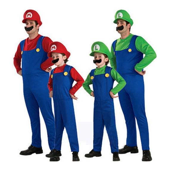 Disfraz De Actuación De Super Mario De Halloween Día De Los Niños Cosplay Anime Mario Luigi Personaje De Actuación Para Adulto/niño