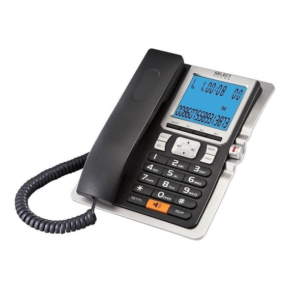 Teléfono Fijo Select Sound 8028 Negro Y Plateado Color Negro/Plateado