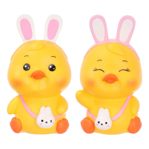 Patito Alcancia De Plastico Pack De 2 Color Amarillo Animales