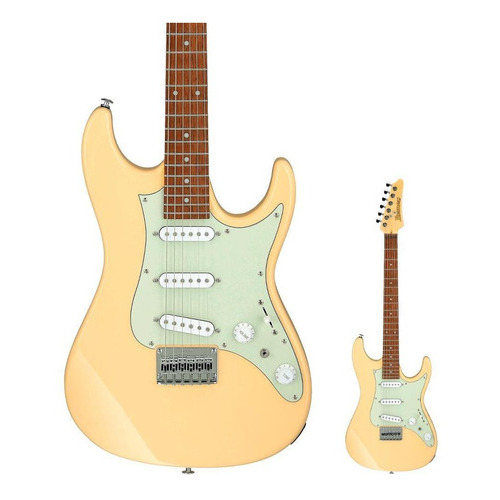 Guitarra Ibanez Strato Azes 31 Iv Ivory, guía para la mano derecha