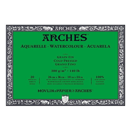 Block Arches 26x36 Gf X 20hjs 300grs Acuarela Profesional
