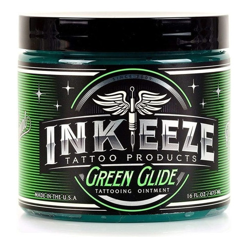 Crema Para El Cuidado Del Tatuaje Green Glide 16 Oz Inkeeze