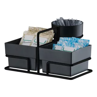 Suporte Porta Saches Preto Fosco Café De Mesa Sachês Açúcar