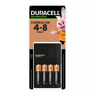 Carregador Duracell Para Pilhas Aa E Aaa Com 4 Pilhas Cef-14 110v-220v