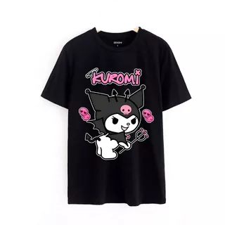 Polera De Niña Kuromi Estampada En Dtf Senshi Cod 007