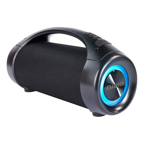 Parlante Portatil Aiwa Bluetooth 5.0 Tws Luz Led Rgb Agua ® Color Negro