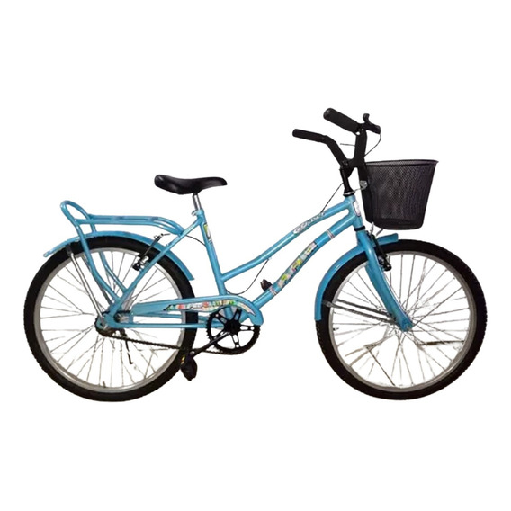 Bicicleta paseo femenina RAM Paseo R26 1v frenos v-brakes color celeste con pie de apoyo  