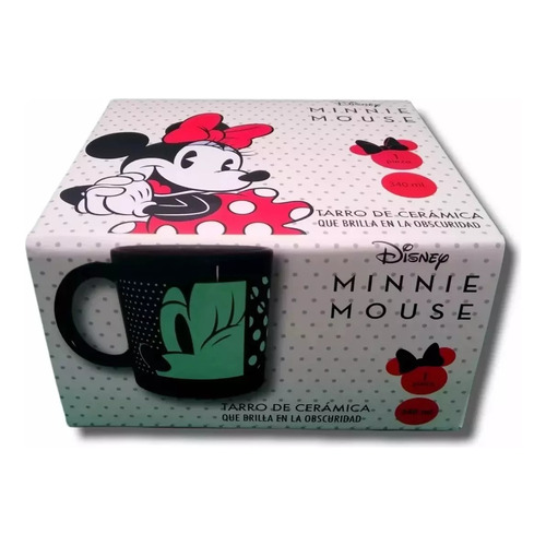 Taza Mickey Mouse Brilla En La Oscuridad 320 Ml Disney Origi Color Negro Minnie Mouse Brilla Oscuridad