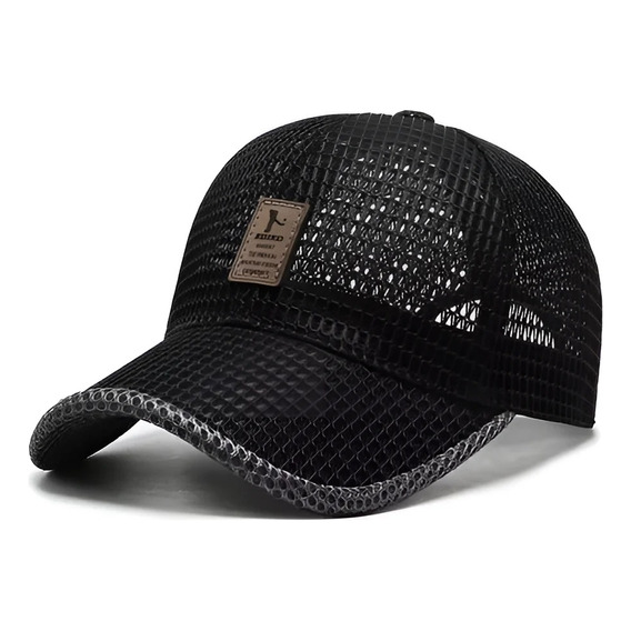 Gorra Cachucha Camionero Hombre Beisbol Negra En Malla