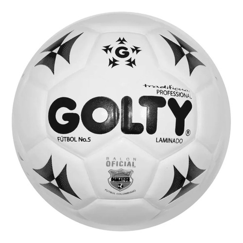 Balon Futbol Profesional Golty Traditional Laminado N.5 Color Blanco