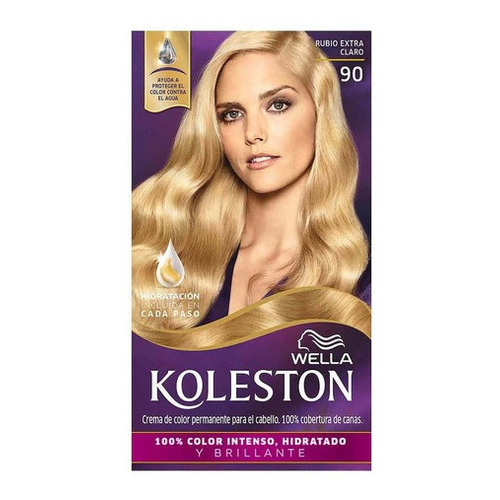 Kit Tinta Wella  Koleston Coloración en crema tono 90 rubio extra claro para cabello