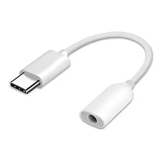 Cable Adaptador Xiaomi Tipo C A Jack 3.5 Para Auriculares Color Blanco