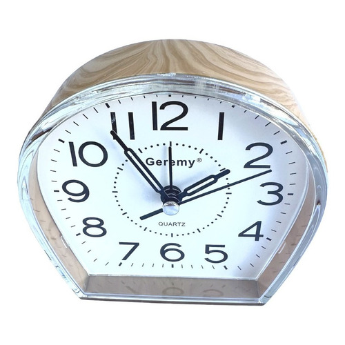 Reloj de mesa  despertador  analógico Geremy 2019-A  color madera claro 