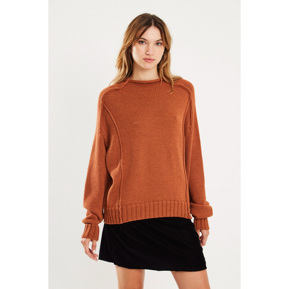 Sweater Semi Polera  Acrilico Butter Toffee Koxis Mujer