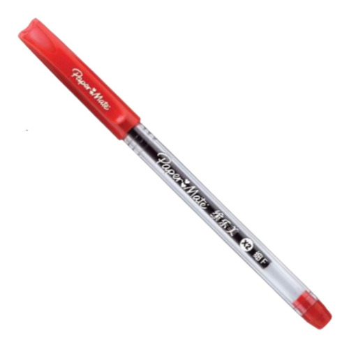 6 Plumas Gel Paper Mate Boligrafo Punta Fina rojo