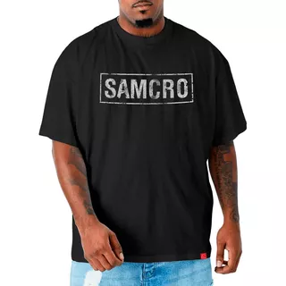 Camiseta Sons Of Anarchy Plus Size Soa Samcro Brasão Costas