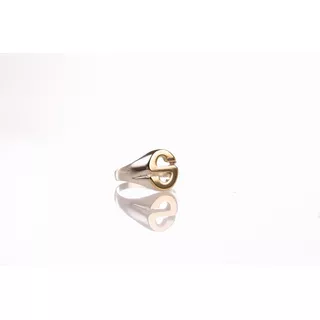 Anillo Plata 925 Y Oro Inicial Premium