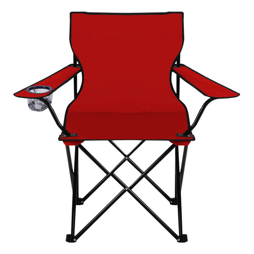 Silla Plegable Playa Exterior Campo Camping Portatil Color Rojo