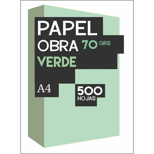 Resma Boreal A4 multifunción de 500 hojas de 70g color verde por unidad