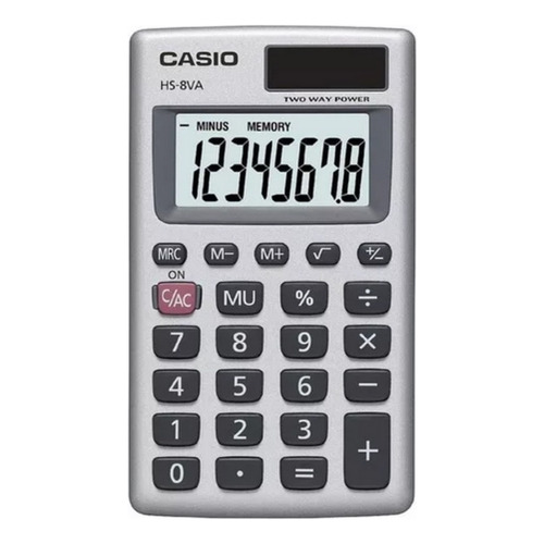 Calculadora De Bolsillo Casio® Hs-8va Estándar Color Plateado