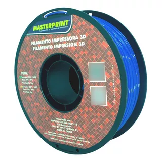 Masterprint  Petg Filamento De Impressora 3d 1,75mm 1kg Azul