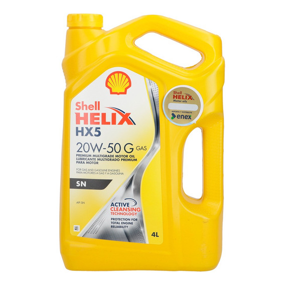 Aceite Shell Helix Hx5 20w50 Mineral Gasolina Sn 4 Litros