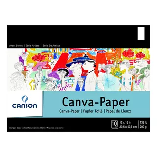 Cuaderno Dibujo Canson Papel Lienzo 30,5x40.6cm 10hojas 290g