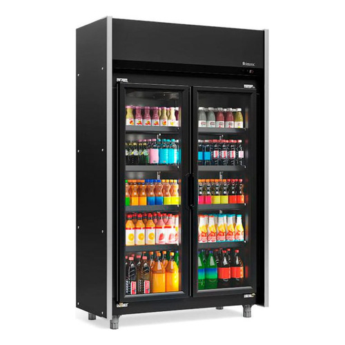 Refrigerador vertical completamente negro Auto Service de 820 litros con color negro, 220 V