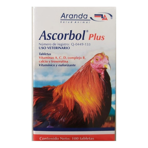 Ascorbol Plus Vitaminas Para Gallos  100 Tabletas Aranda