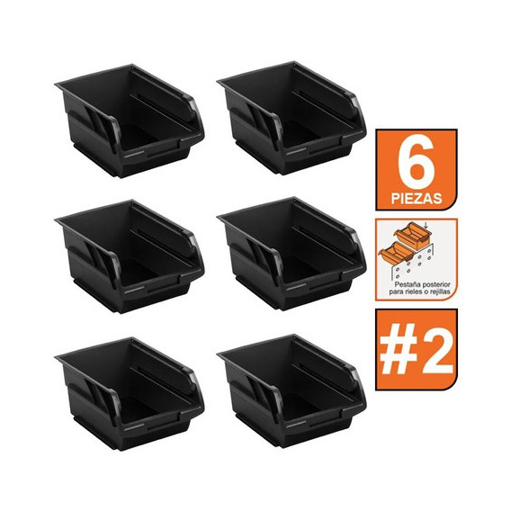 Pack 6 Gavetas Plasticas Apilables 17x11x8 Cm Truper