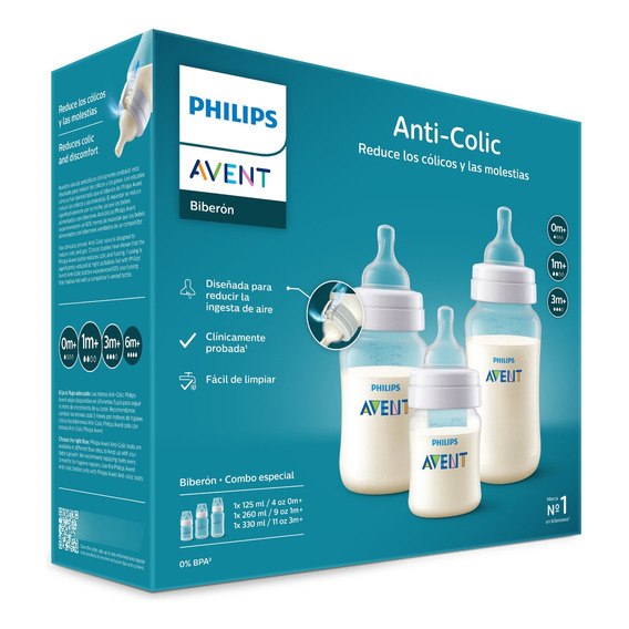 Philips Avent Mamaderas Anti-colic  Pack X 3 125/260/330ml