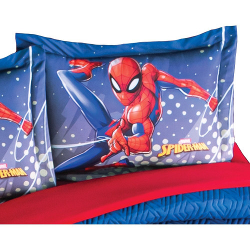 Funda Almohada Spider Man Marvel Estándar Colchas Concord Color Azul