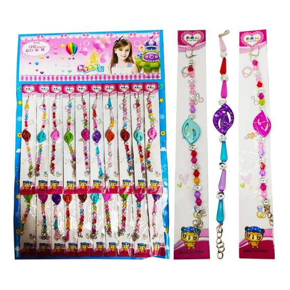 10 Pulseras Elásticas Infantiles Souvenir Niña Piñata Regalo