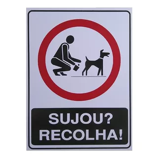 100-placas Recolha Fezes Cão Condomínios 20x15cm 