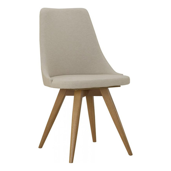 Silla Natural/beige Madera Y Tela Ella