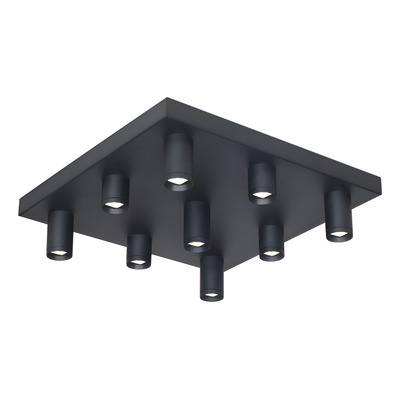 Plafon 9 Luces Led Nachos2 Negro Base Cuadrada 20389 Rd Negro