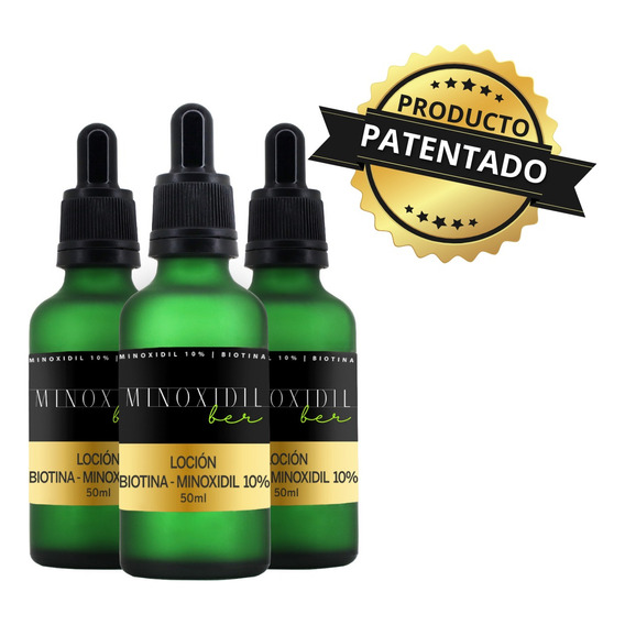 Minoxidil 10% Y Biotina 3lociones 150 Ml Total Cabello Barba