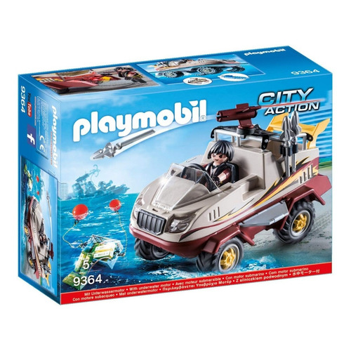 Playmobil Coche Anfibio 49 Pz City Action Motorizado 9364