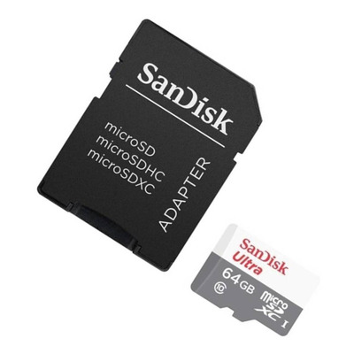 Cartão De Memória  Sandisk Sdsqunr-064g-gn3ma  Ultra Com Adaptador Sd 64gb