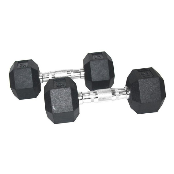 Set de 2 mancuernas UrbanFit Pro ST0205 Color Negro 15 lb Mancuernas Hexagonales