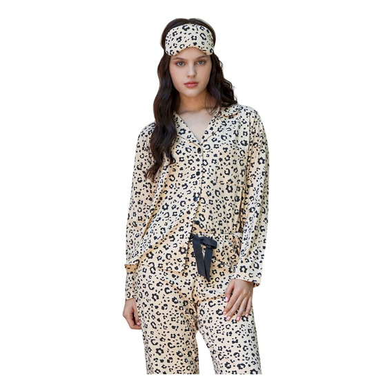 Pijama Bianca Manga Larga Camisero Abotonado Invierno Mujer