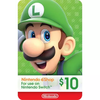 Tarjeta Nintendo Eshop Card Prepago Nintendo Switch Us$10