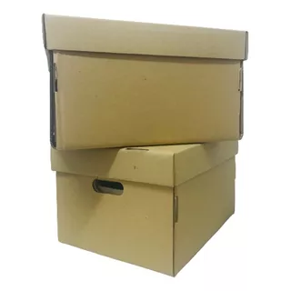 Caja Multiuso Archivo Carton Kraft 42x33x25 Con Tapa