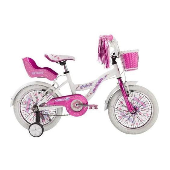 Bicicleta paseo infantil Raleigh Lilhon R16 freno v-brakes color blanco/rosa  