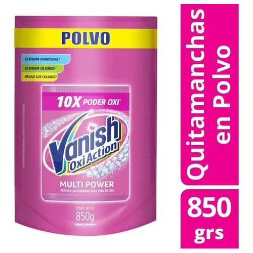 Vanish Quitamanchas En Polvo Rosa Repuesto Doypack X 850g