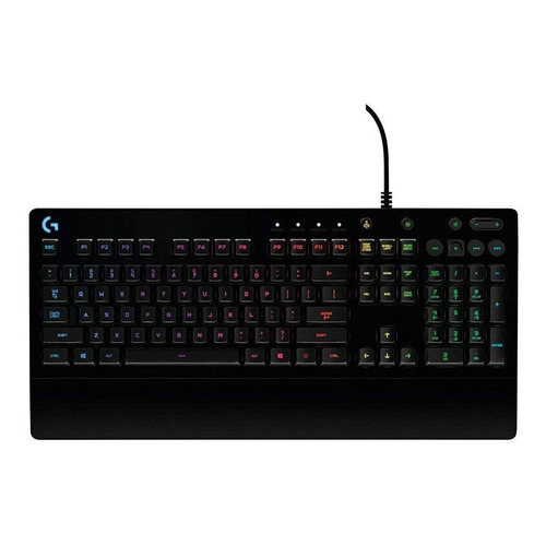 Teclado gamer Logitech G Serie G Prodigy G213 QWERTY español color negro con luz RGB