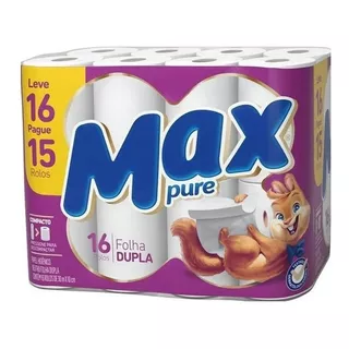 Max Pure Papel Higiênico Folha Dupla 30m 16 Und