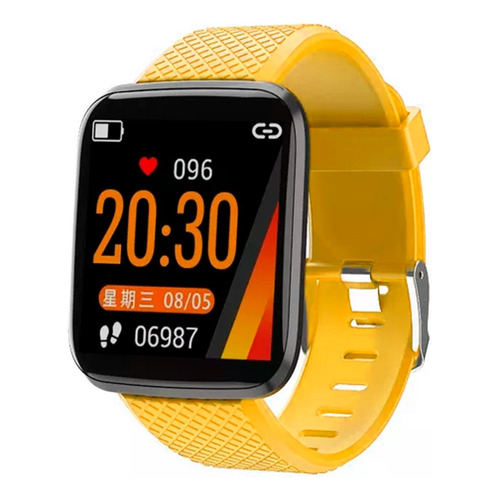 Smart Watch Gtc Swg-003 Reloj Inteligente Color De La Caja Roja Color De La Malla Amarillo