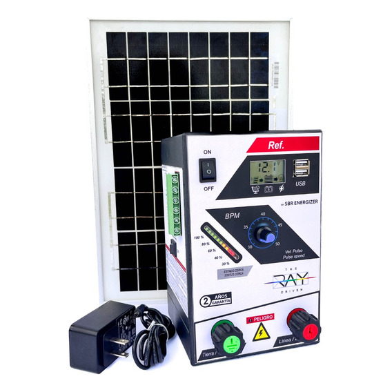 Impulsor Cerca Eléctrica Solar 10km, Incluye Panel, Bateria 